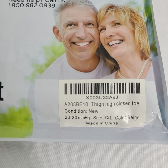 NEW Absolute Support Compression Thigh Hi Stockings 20-30mmHg Size 7XL Beige $53 - Picture 5 of 8